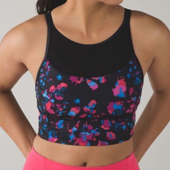 Lululemon Long Line Mesh High-Neck Sports Bra Size 4 - Picture 1 of 10